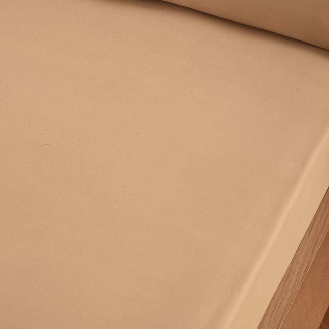 DOUBLE FITTED SHEET Brushed Cotton Twill Sand