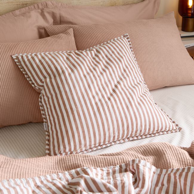 HEBDEN STRIPE PECAN 55X55 CUSHION 