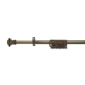 Extendable Crown Curtain Pole - 28mm - Antique Brass