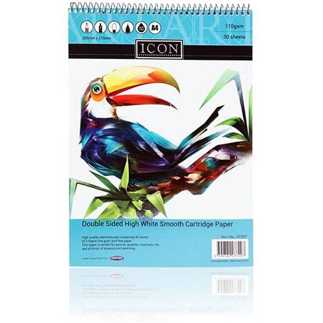 Icon A4 110gsm Spiral Sketch Pad - 30 Sheets