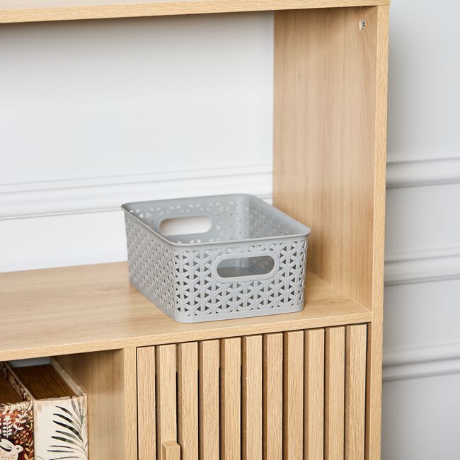 Geometric 4L Grey Storage Basket