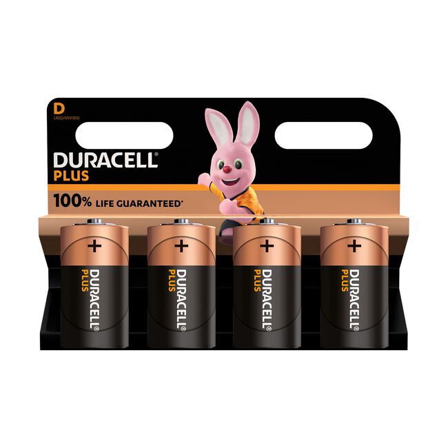 Duracell PLUS D LR20/MN1300 Batteries 4-Pack