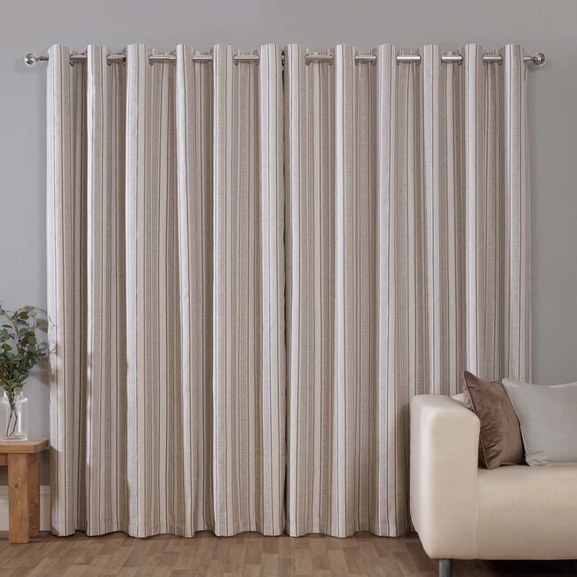 BLACKOUT DOPE DYE WOVEN STRIPE NATURAL 66x54 Curtain