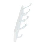 4 Hook Wooden Coat Rack White