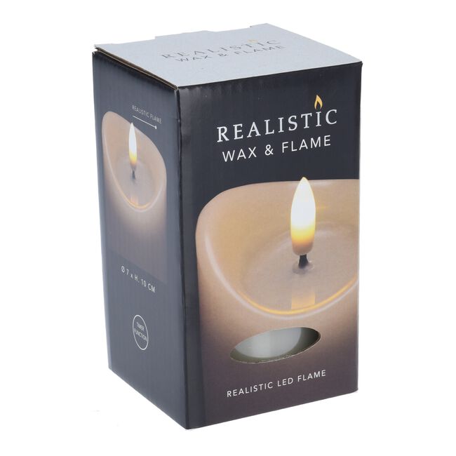LED Pillar Candle Ivory - 7x10cm