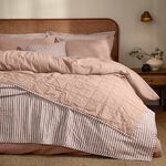 YARD HEBDEN STRIPE PECAN/COTTA 150x200cm Bedspread 