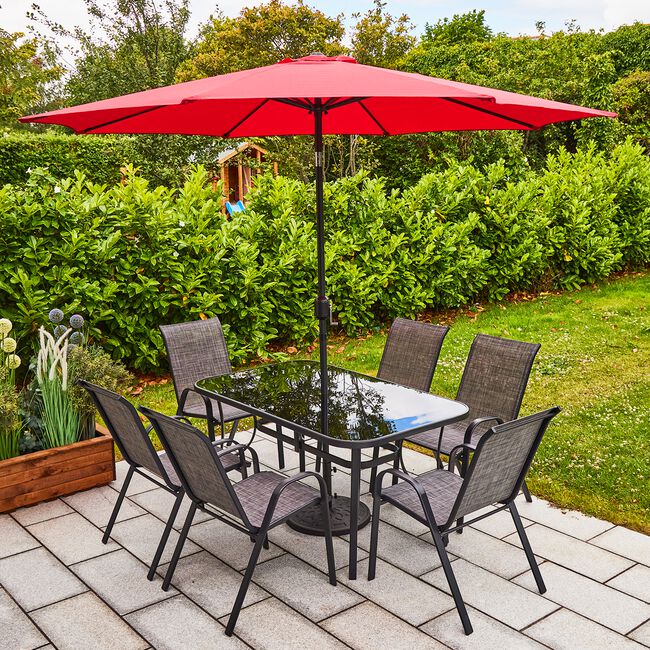 3M CRANK & TILT Sun Parasol - Red