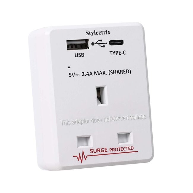 Stylectrix Type-A & Type-C Travel Adaptor Plug