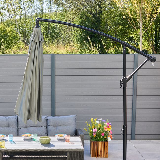 Cantilever Hanging Parasol Grey