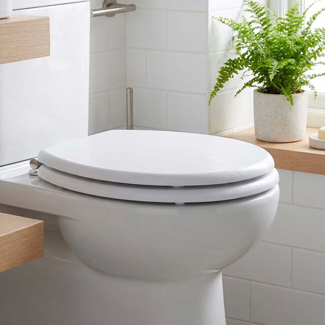 MODERN WHITE OAK EFFECT TOILET Seat