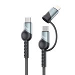 Budi Black 2 in 1 1m Charging & Sync Cable
