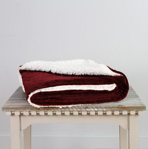 Throws Fleeces Home More Ruane Mink Sherpa Red Throw