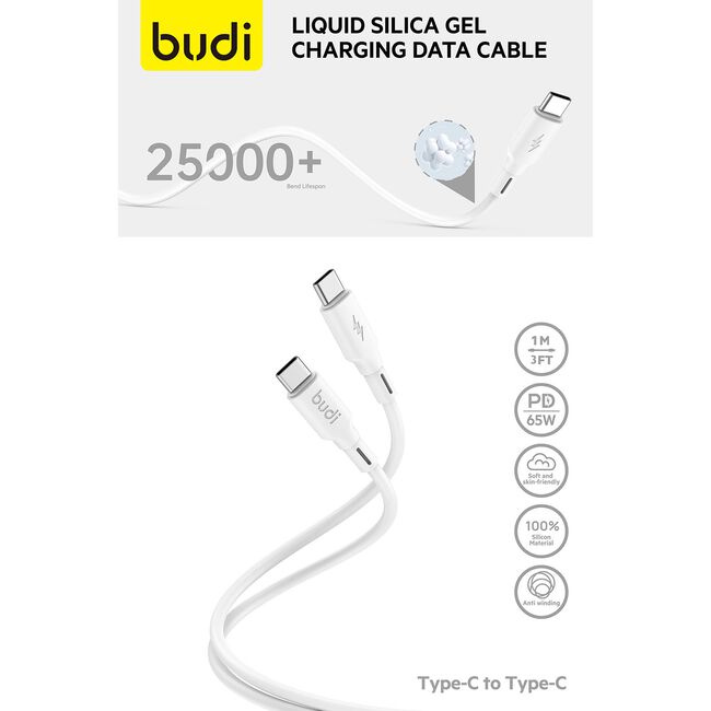 Budi USB-C Liquid Silica Gel 1M Charging Cable