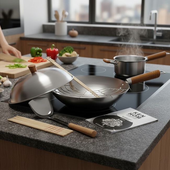Ken Hom Carbon Steel 10 Piece Classic Wok Set
