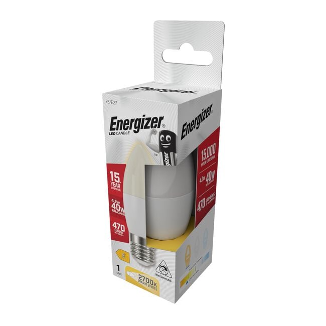 Energizer E27 LED Candle Bulb Opal 5.9W (EQ40W)
