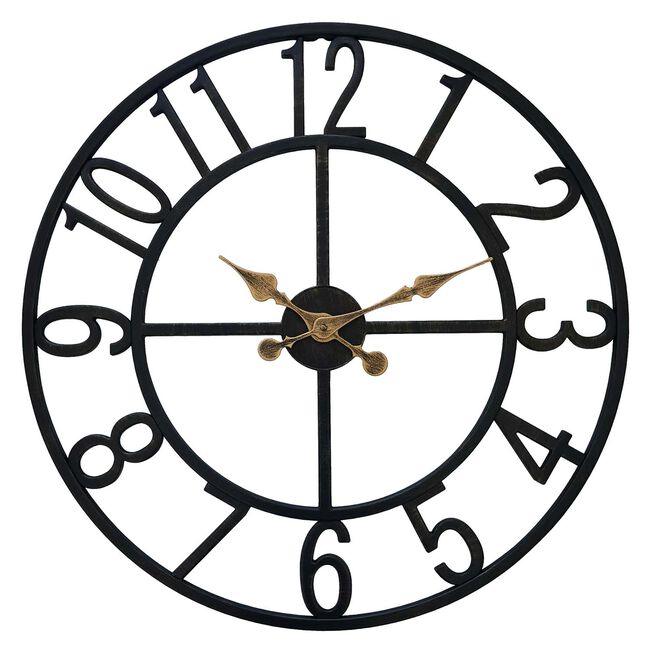 50.8cm Black Skeleton Wall Clock
