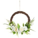 White Floral Wicker Wreath