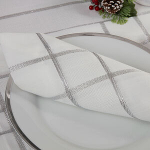 Twinkle Napkins 4 Pack - White/Silver