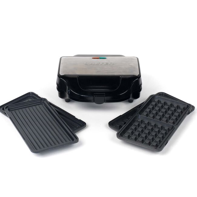 Salter Deep 3 in 1 Waffle, Toastie & Snack Maker 