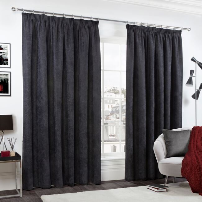 P/PLEAT BLACKOUT THERMAL H/BONE  BLACK 90x90 Ctn