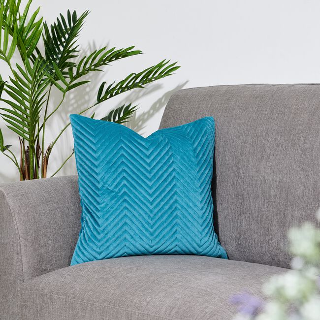 Triangle Stitch Cushion 45x45cm - Teal