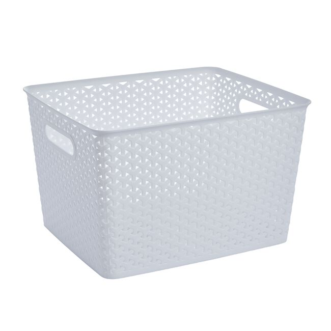 Geometric 19L White Storage Basket