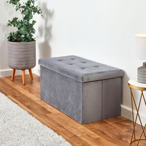 Storage Bench Ottoman - Charcoal 