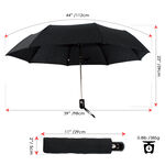 Susino Semi-Auto Compact Black Umbrella