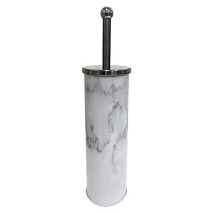 MARBLE EFFECT TOILET BRUSH HOLDER WHITE