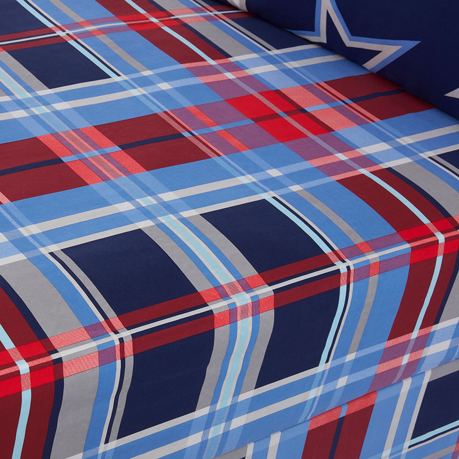 Nicole Day Plaid Stars Fitted Sheet Home Store + More