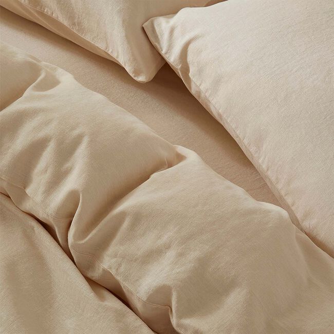 SINGLE DUVET COVER Martex Touch of Linen Creamy Almond
