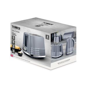 TOWER SOLITAIRE GREY 2 Slice Toaster