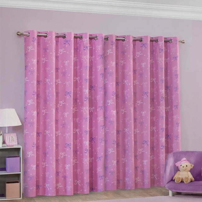 BLACKOUT OMBRE BOWS 66x54 Curtain