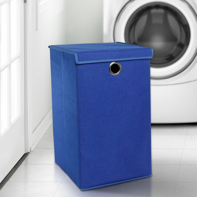 TWEED ROYAL BLUE FOLDABLE Laundry Hamper 