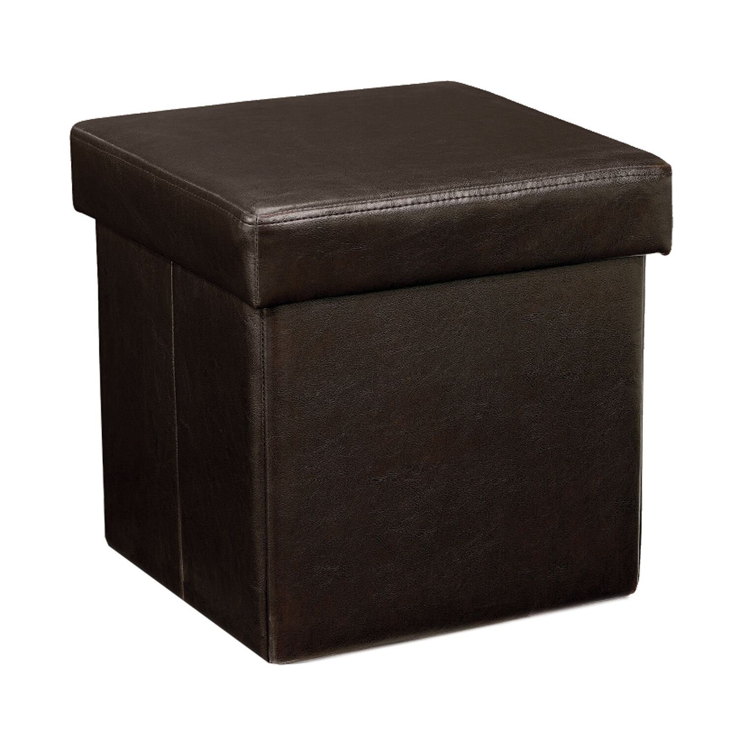 Deluxe Faux Leather Folding Ottoman