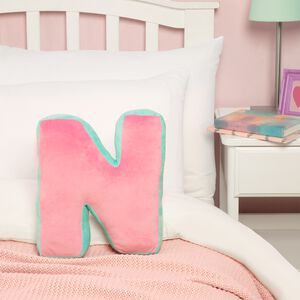 LETTER N Cushion Pink/Duck Egg