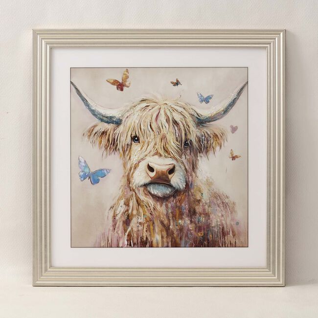 Highland Cow Jewelled Wall Art 60cm x 60cm