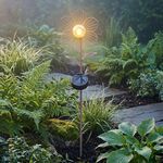 60CM SOLAR METAL FLOWER Garden Stake Pink