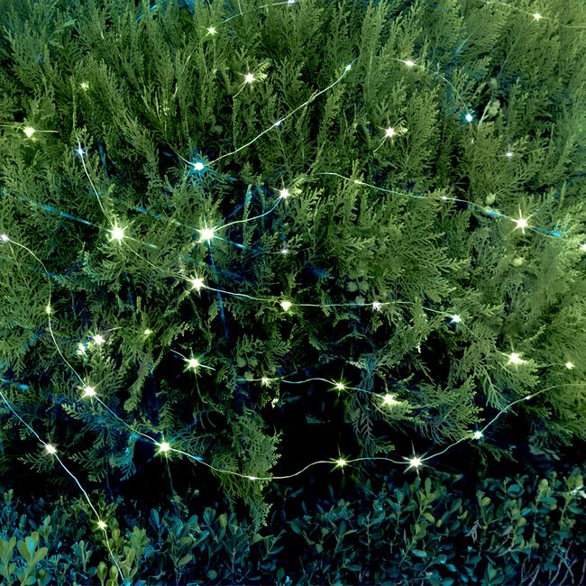 100 LED Solar Copper String Lights - White