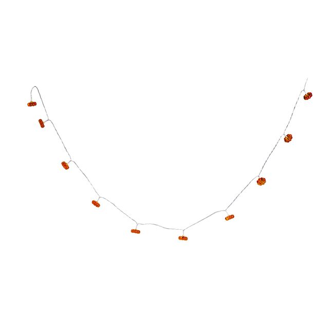 10 Warm White LED Pumpkin String Lights