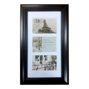 4x6 COLLAGE 3 WINDOWS SIMPLY Black Photo Frame