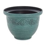 Roman Stone Green Plant Pot