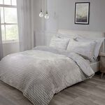 SINGLE DUVET COVER Cord Fleece Grey