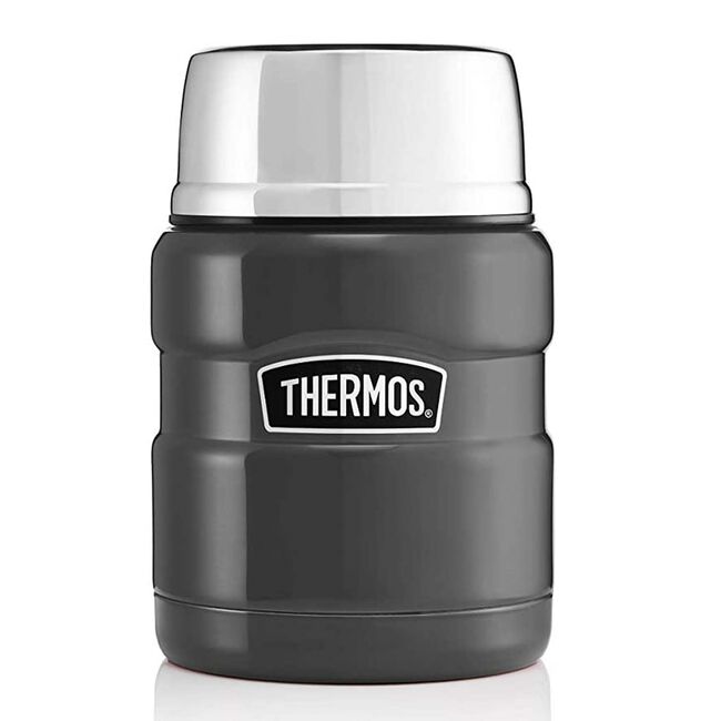 THERMOS GUNMETAL 0.47L KING Food Jar with Spoon