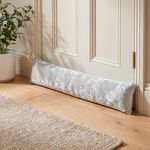 Velvet Crush Draught Excluder Silver 22 x 90cm