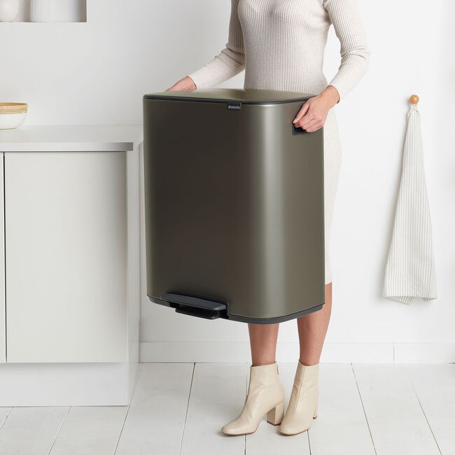 60L Brabantia Recycling Bin - Platinum