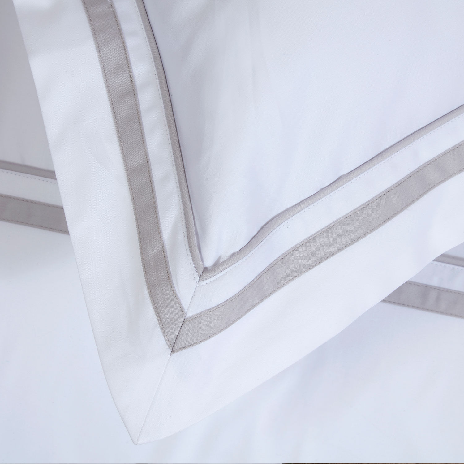 Double Border 400 Thread Count Bed Linen Home More Double Border 400 Thread Count Bed, Grey Super King Bed Covers