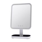 Visage White LED Bathroom Mirror with Tray