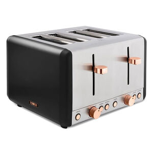 Tower Cavaletto Black 4 Slice Toaster