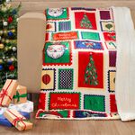 Ruane Festive Stamps Sherpa Throw 127cm x 152cm